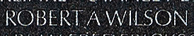 Engraved name on The Wall of Captain Robert A. Wilson, U.S. Air Force